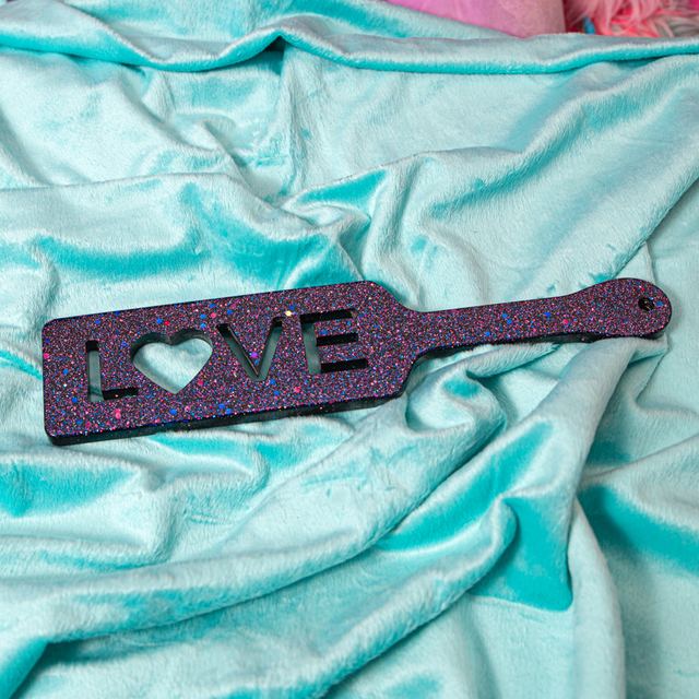 Black Glittery Love Paddle