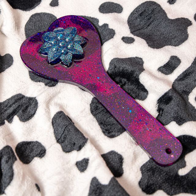 Purple/Blue Flower Heart Paddle