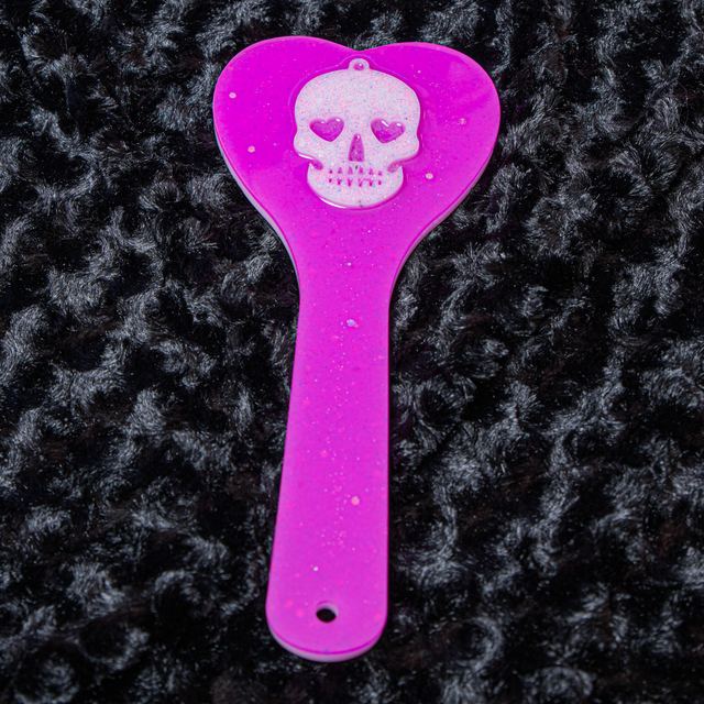 Pink/White Skull Heart Paddle