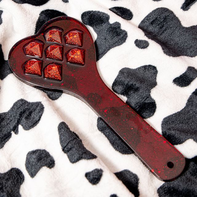 Ruby Red Diamond Heart Paddle